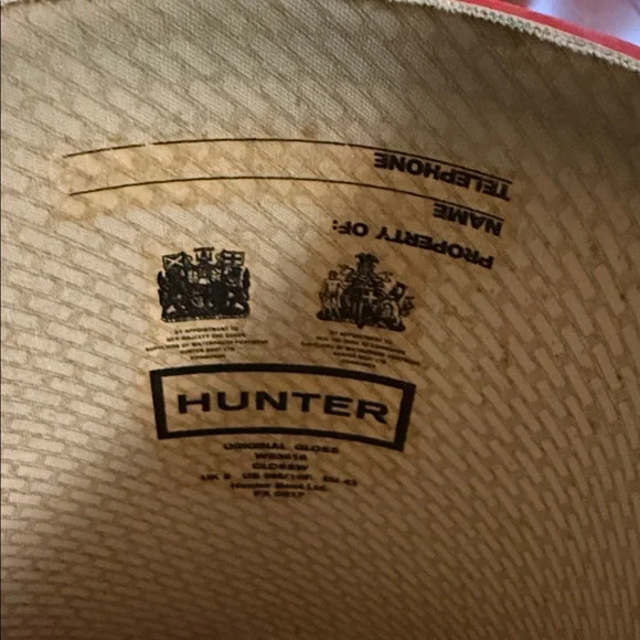 Hunter Bold Red Waterproof Boots Men 9 Women 10 - Picture 6 of 7